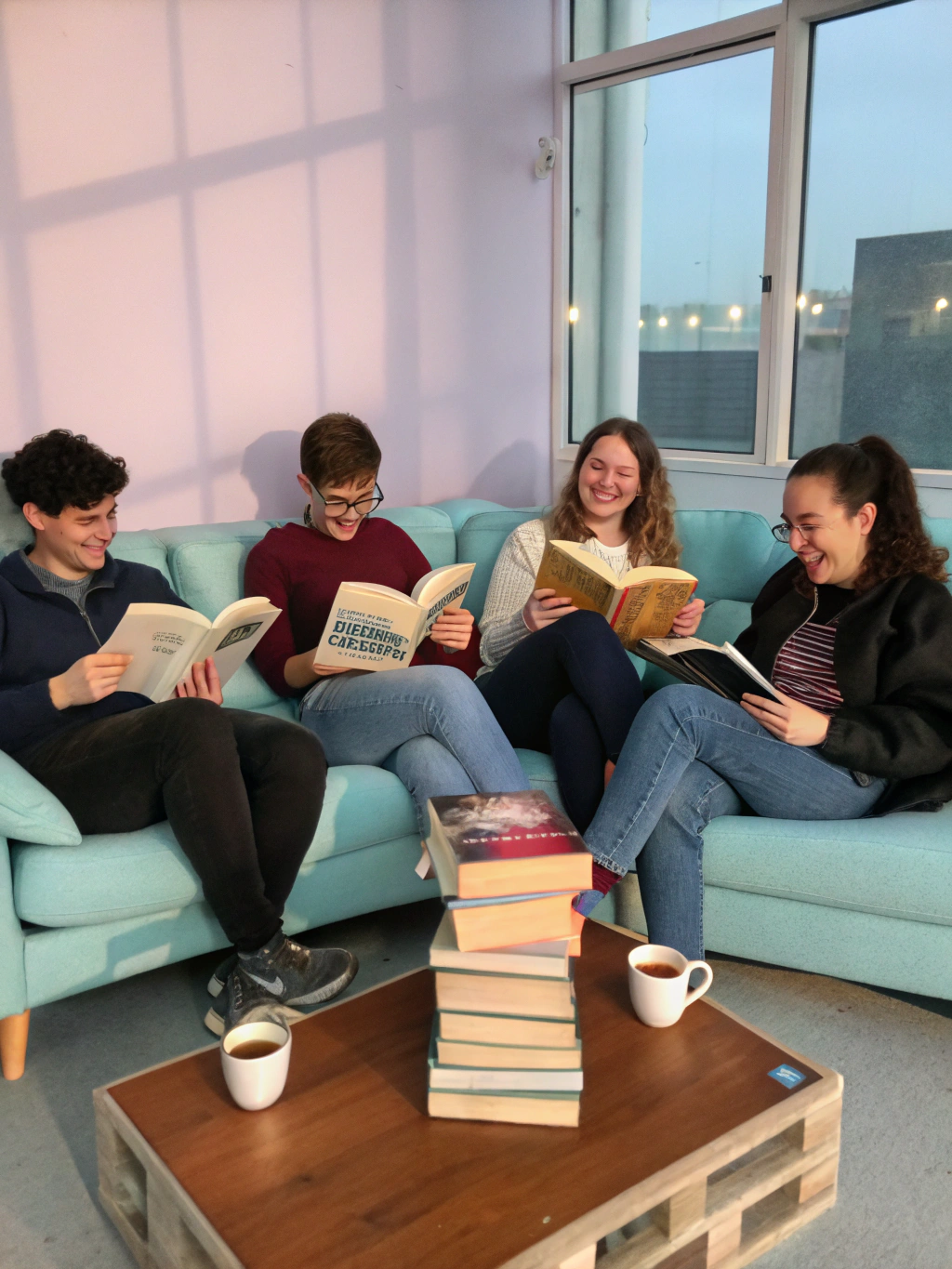 Engaged members in a book club discussion