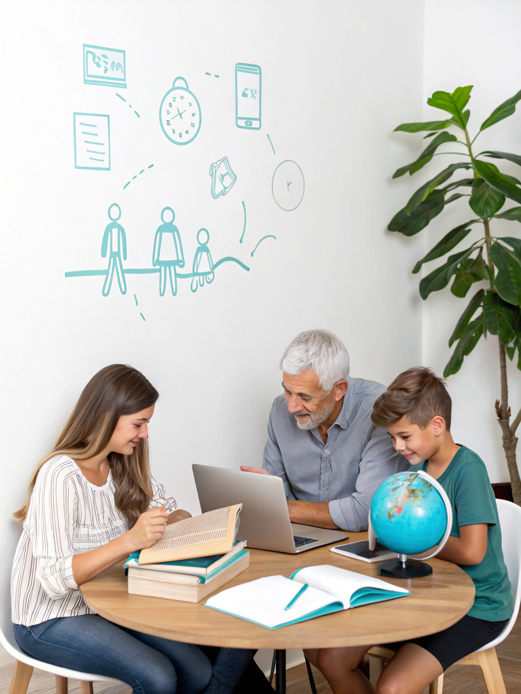Intergenerational reading circle in the library