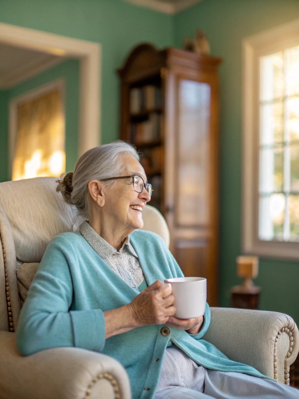 Senior citizens enjoying books together